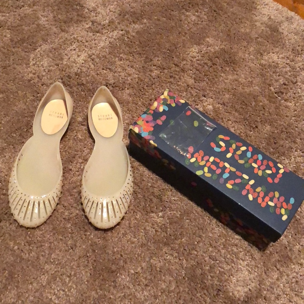 Stuart Weitzman pink sparkle jelly shoes size 38